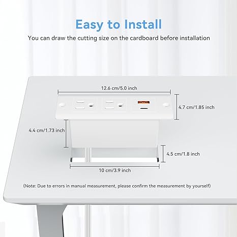Recessed Power Strip with 20W USB C