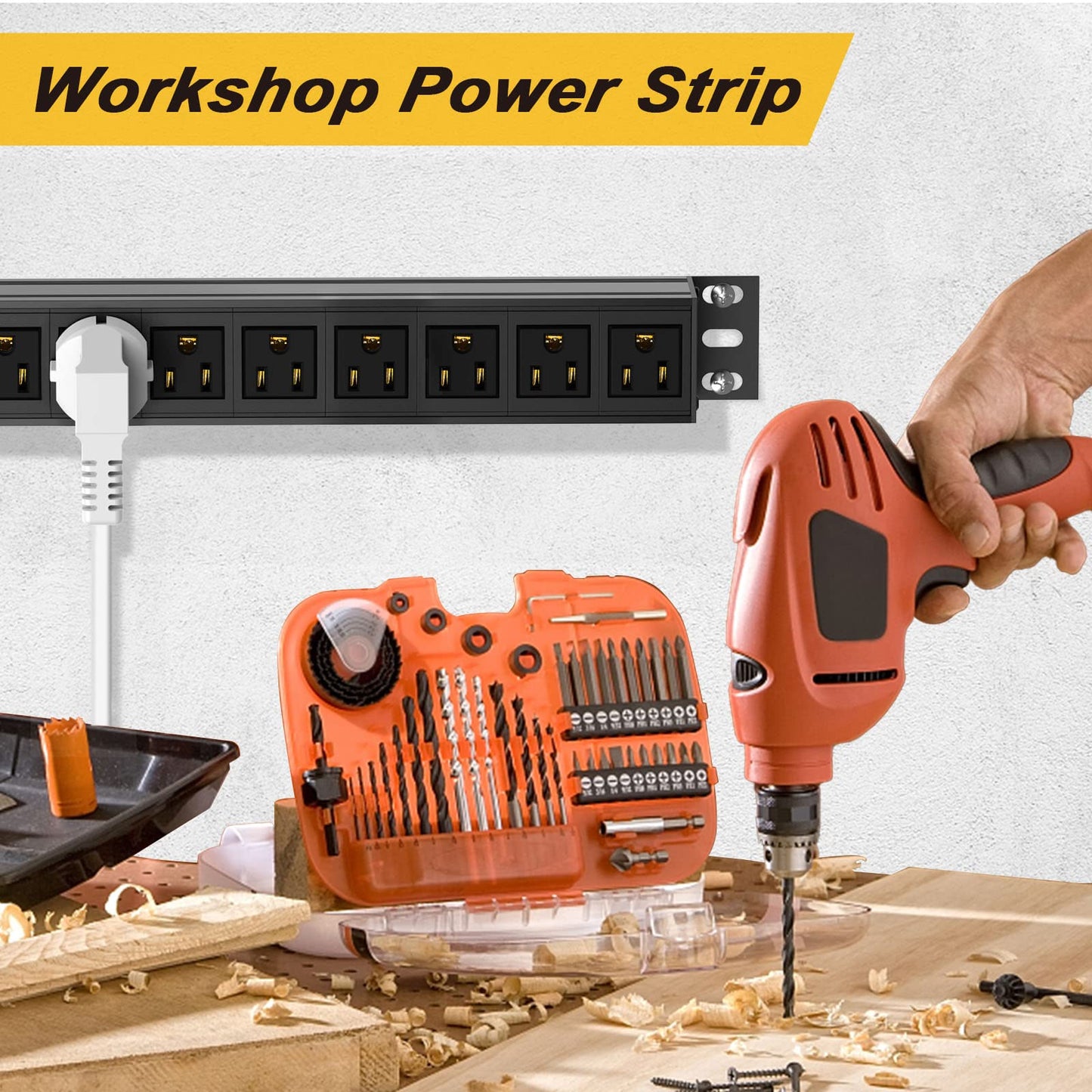 12 Outlets Rack PDU Power Strip Surge Protector with 6FT Cord