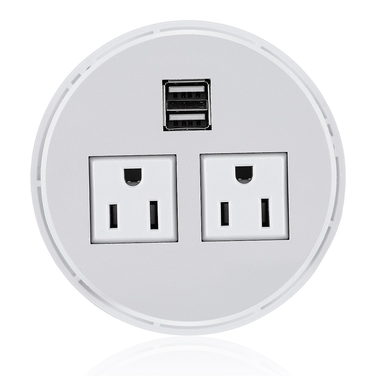Power Grommet Desktop Power Outlet 2 US Plugs 2 USB Ports