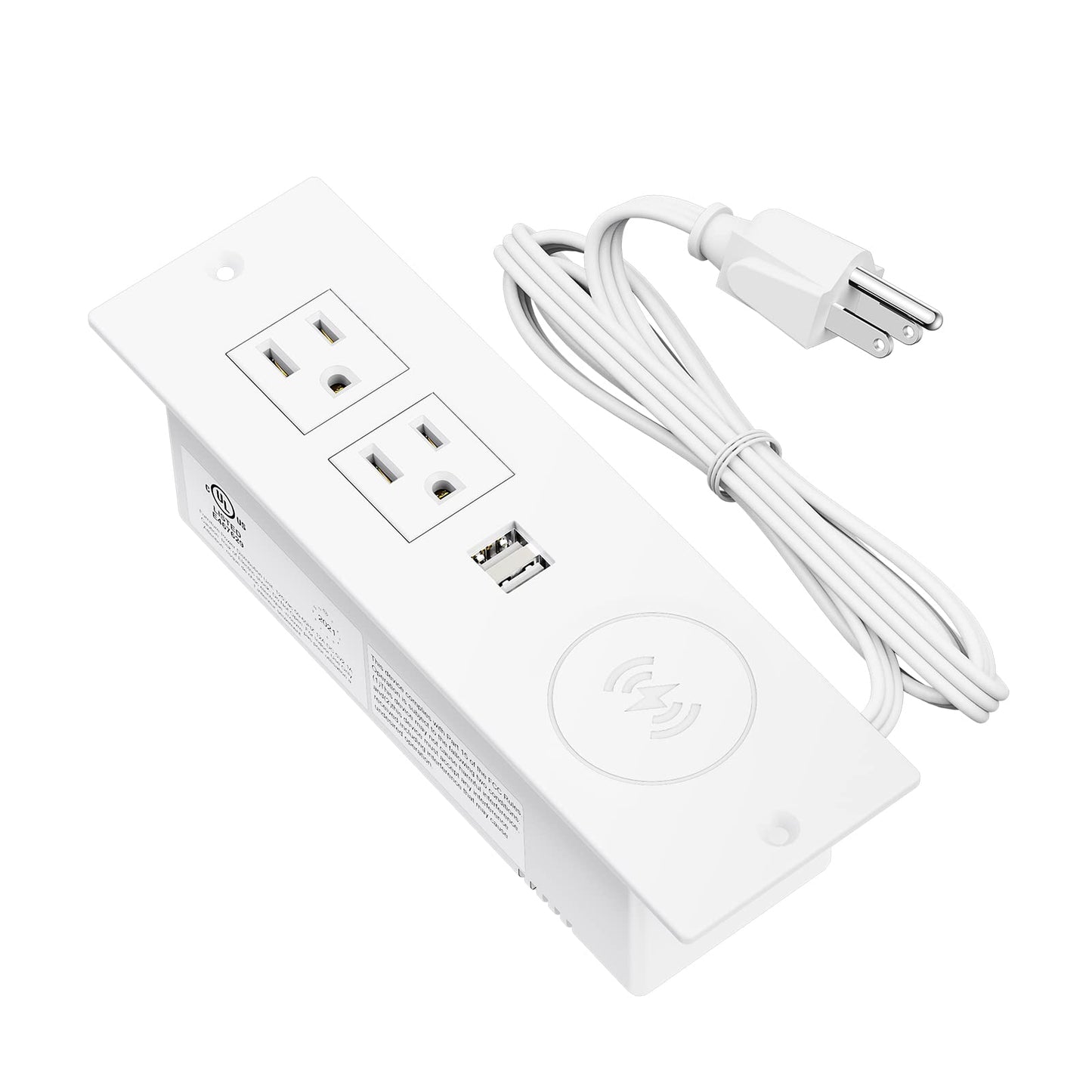 Desk Power Strip with 10W Wireless Charger