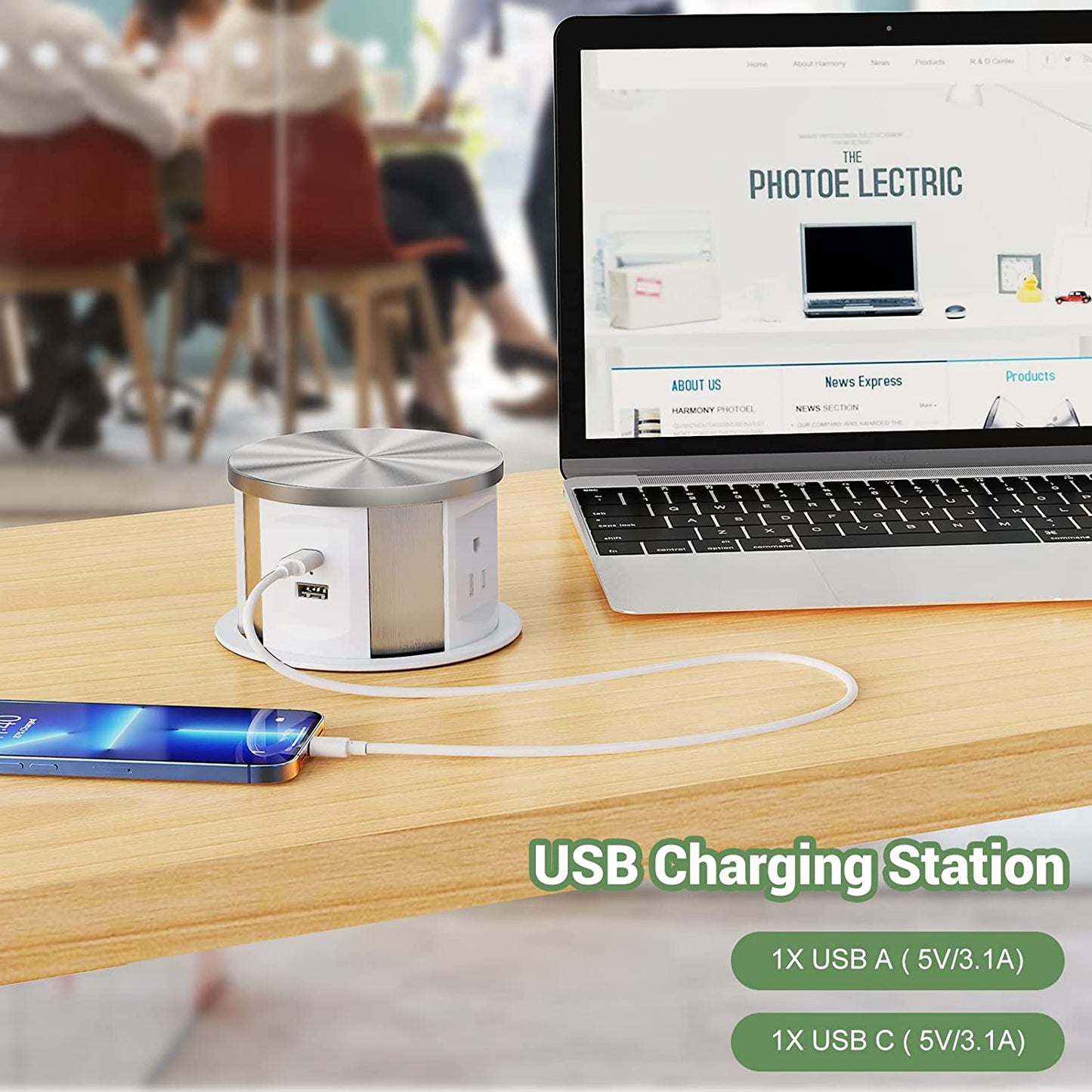 Automatic Pop Up Power Outlet for Kitchen Table