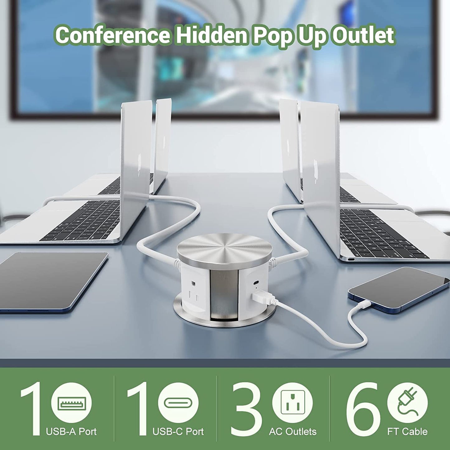 Automatic Pop Up Power Outlet for Kitchen Table