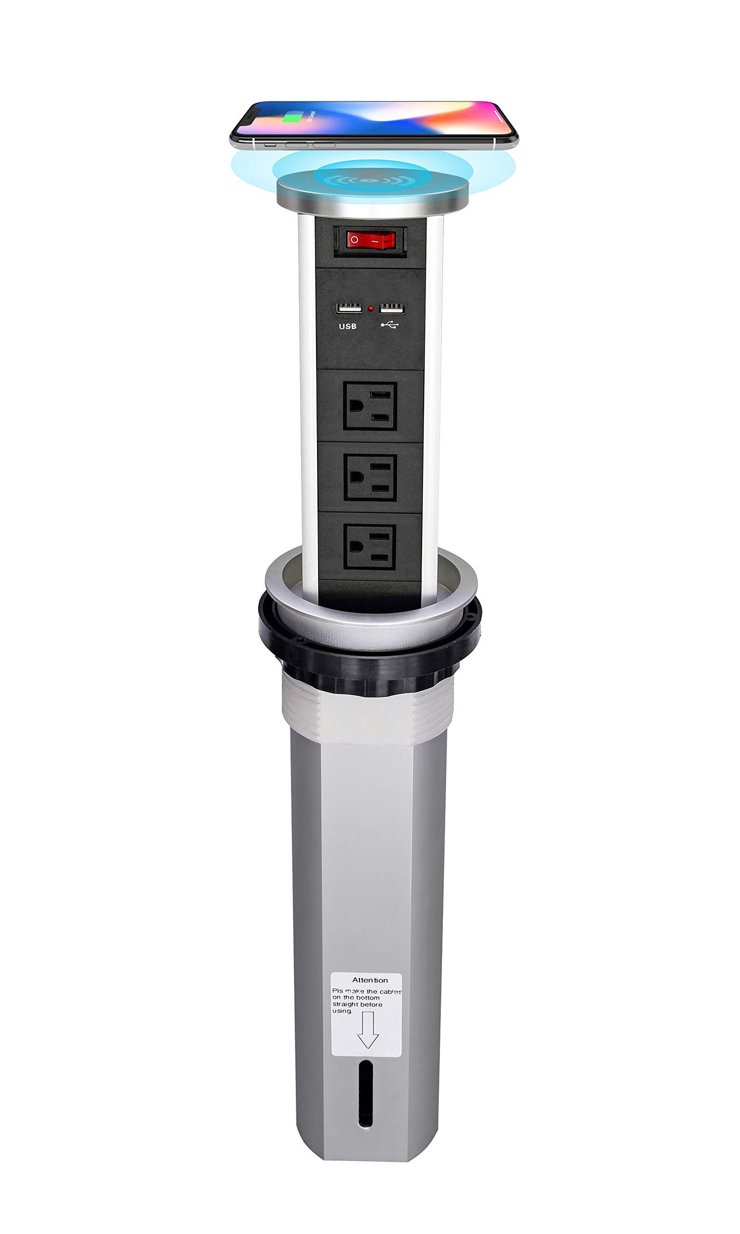 Pop up Power Socket with Wireless Charger