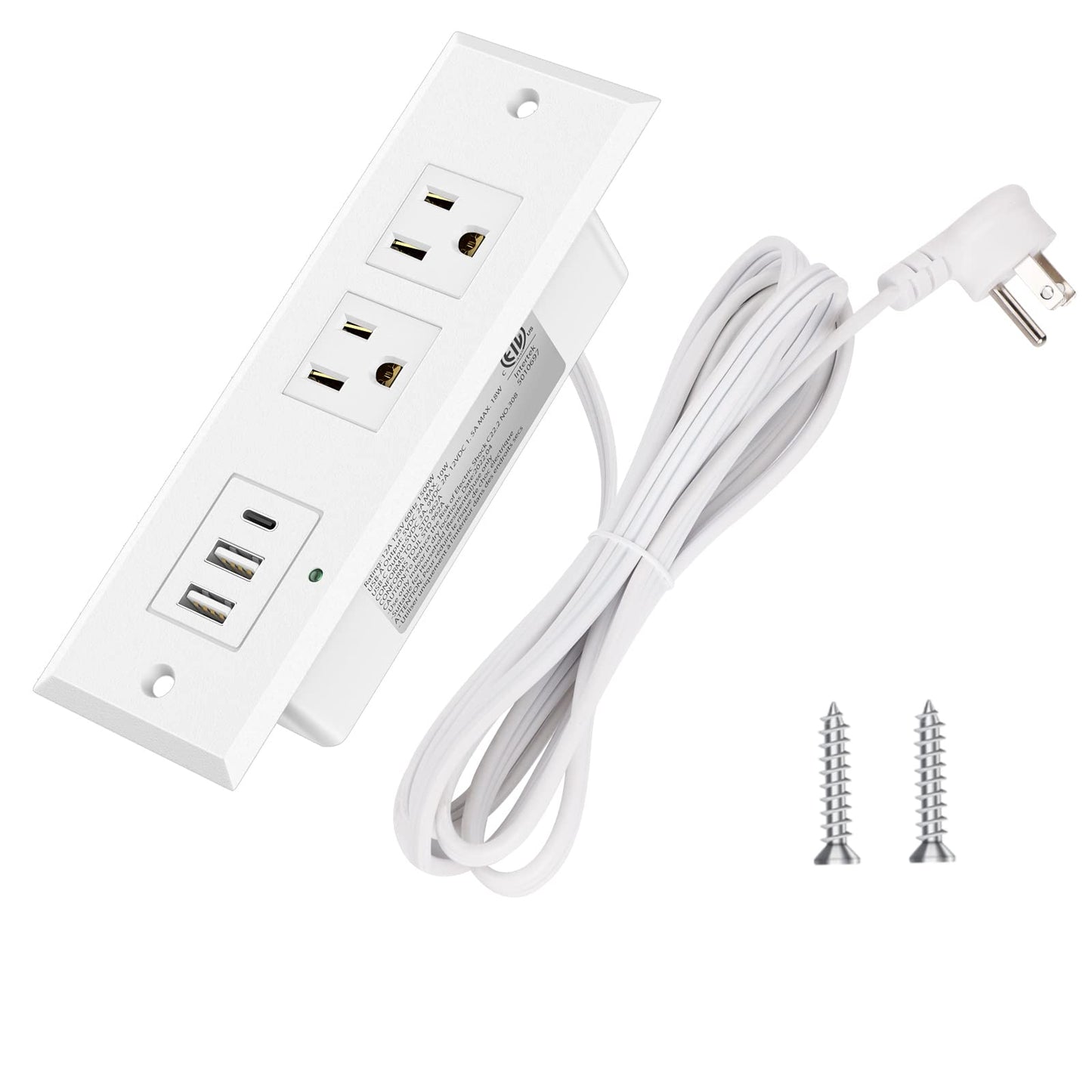 Recessed Power Strip Desk Outlets with Type-C
