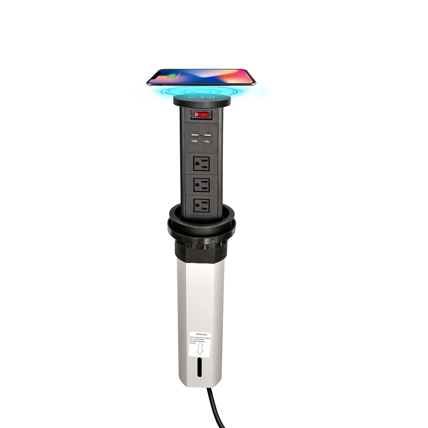 Automatic Raising Type Recessed Outlet with 2 USB