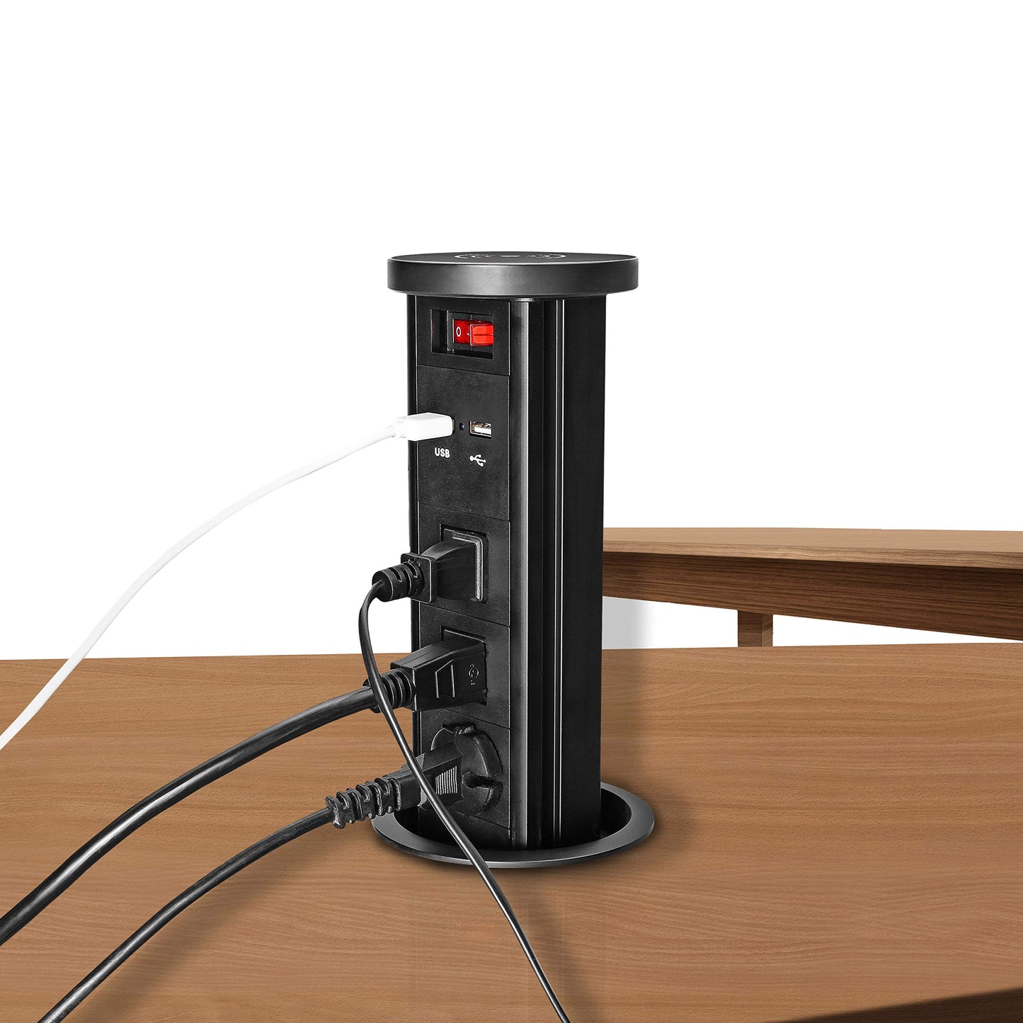 Automatic Raising Type Recessed Outlet with 2 USB