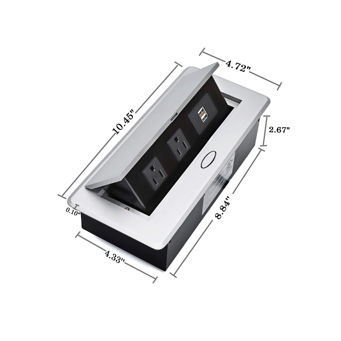 Pop Up Power Cover Box Desktop Socket with Dual USB