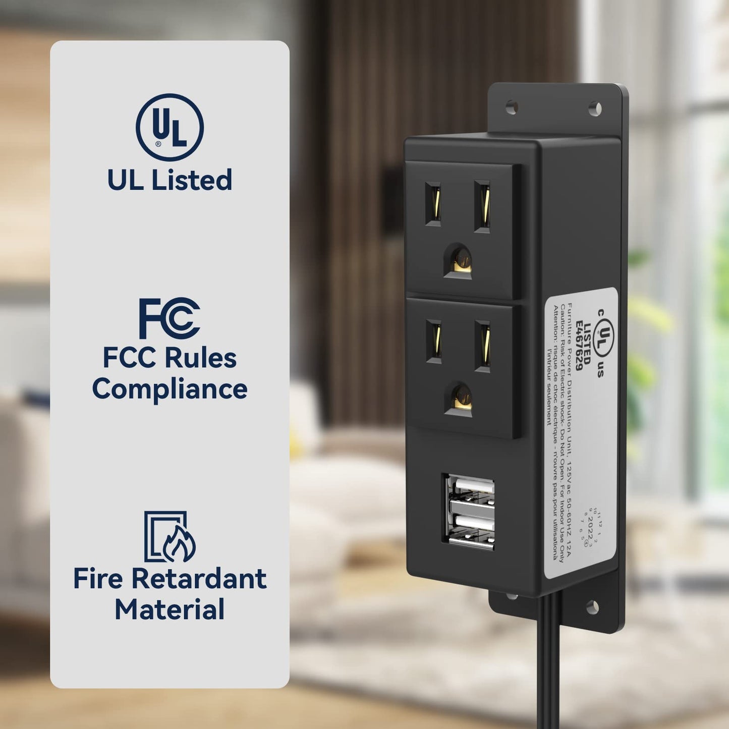 Hidden Outlet Gun Cabinet Accessories with USB