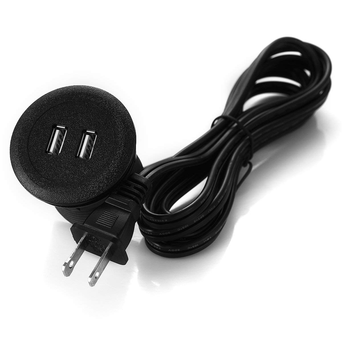 Mini Power Hub Grommet Desktop Build-In USB Charger