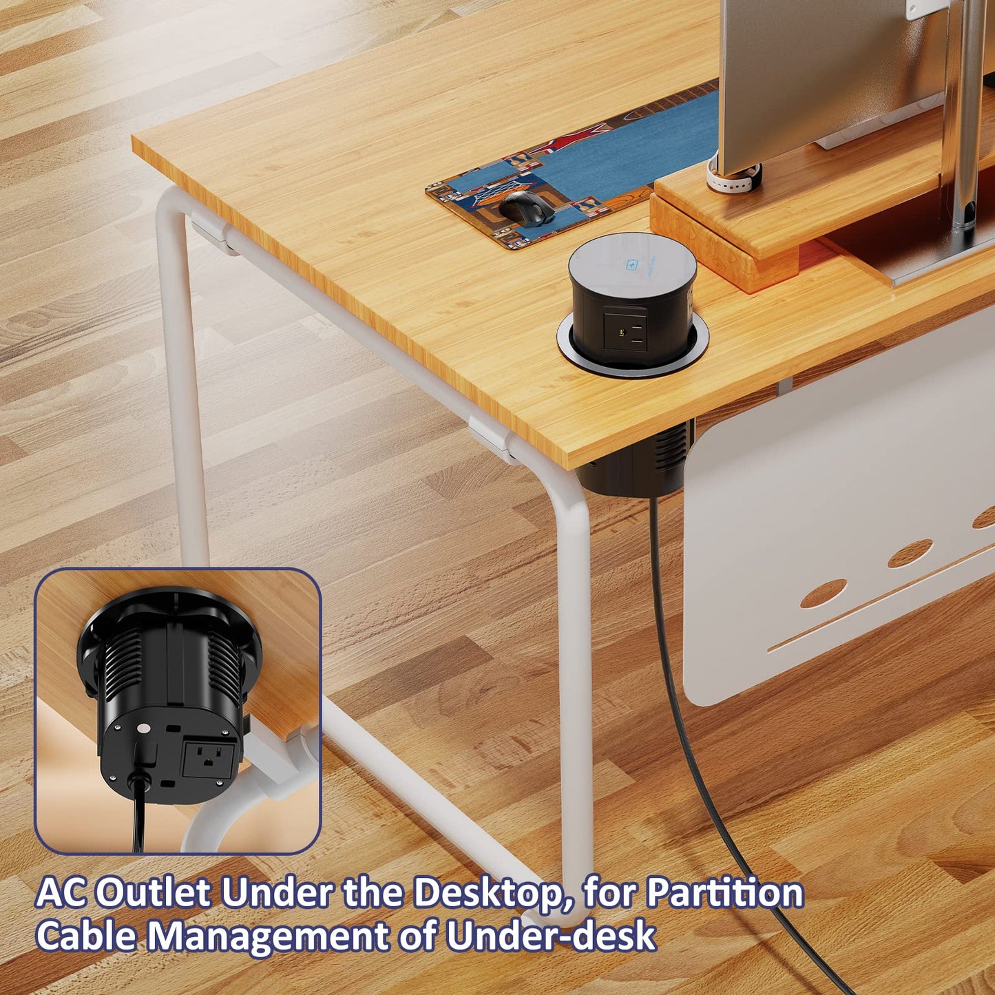 Retractable Recessed Hidden Outlet with 18W Wireless Charger