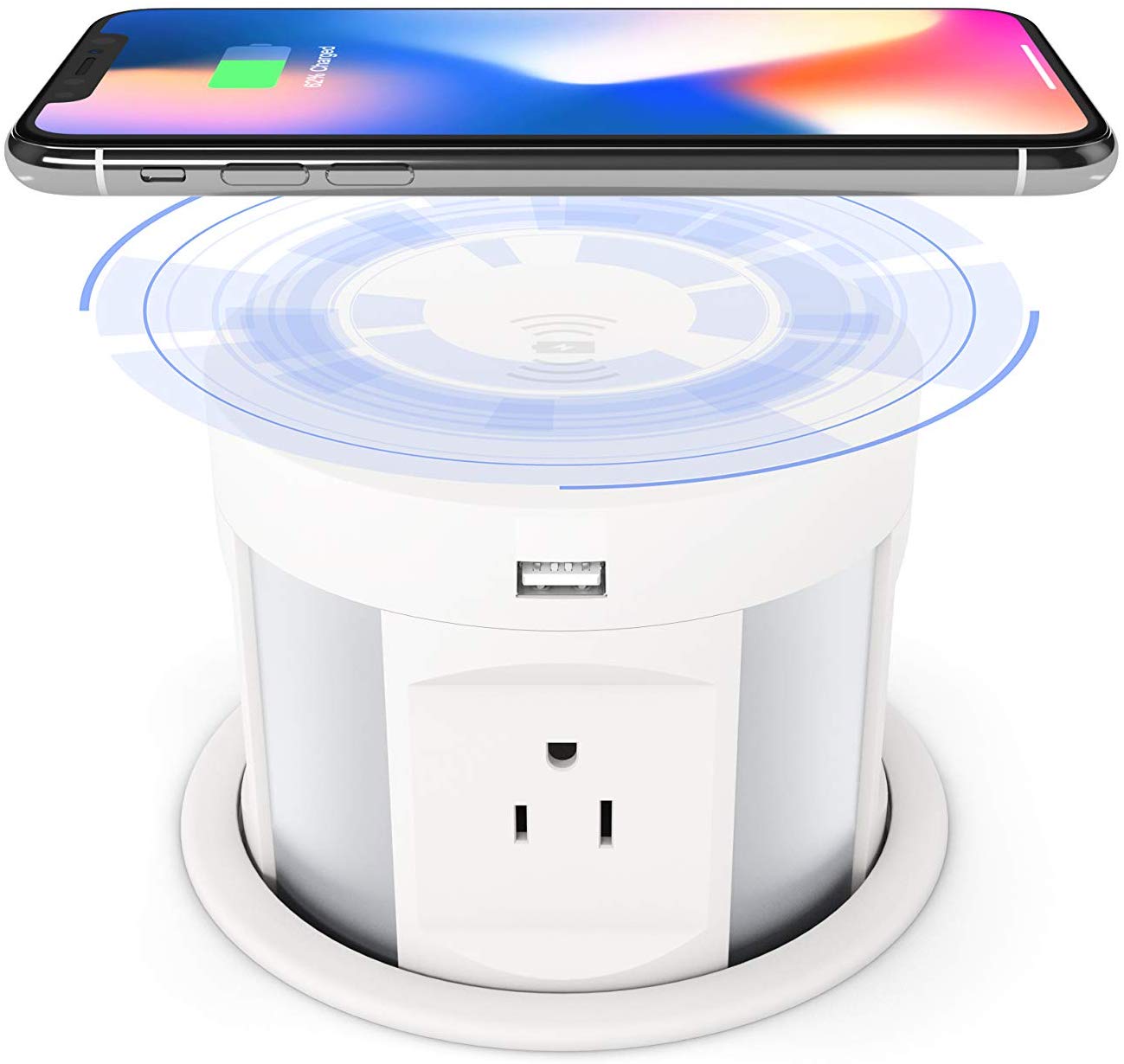 Automatic Retractable Pop Up Socket with Wireless Charger