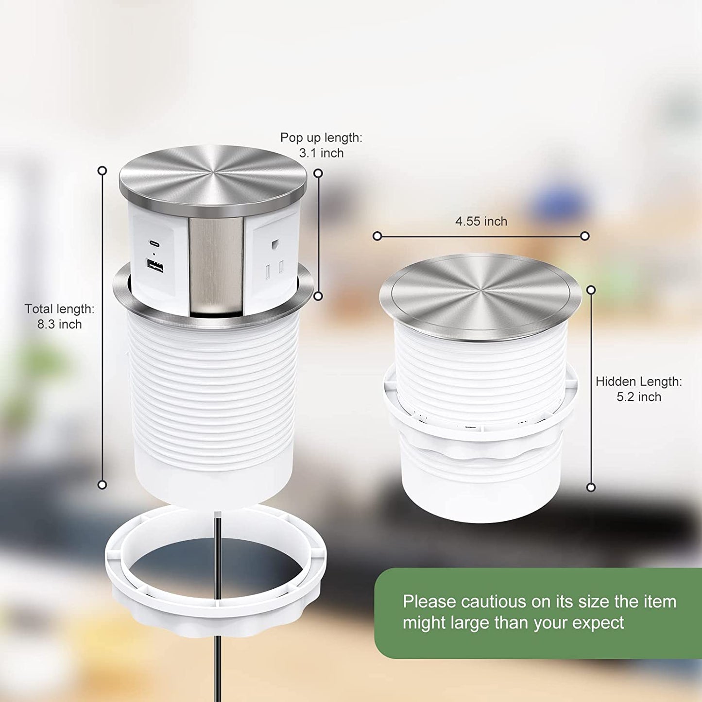 Automatic Pop Up Power Outlet for Kitchen Table