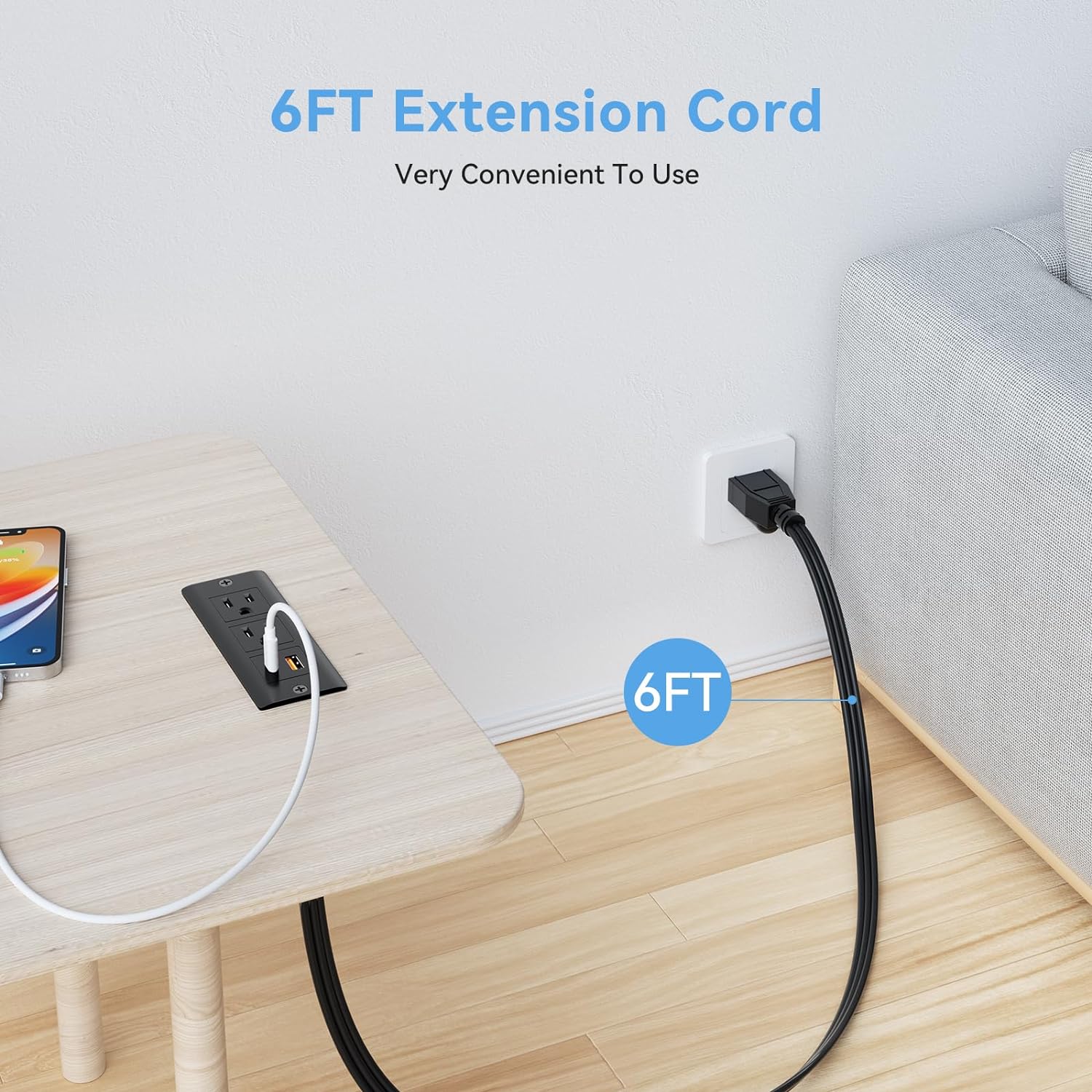 Recessed Power Strip with 20W USB C