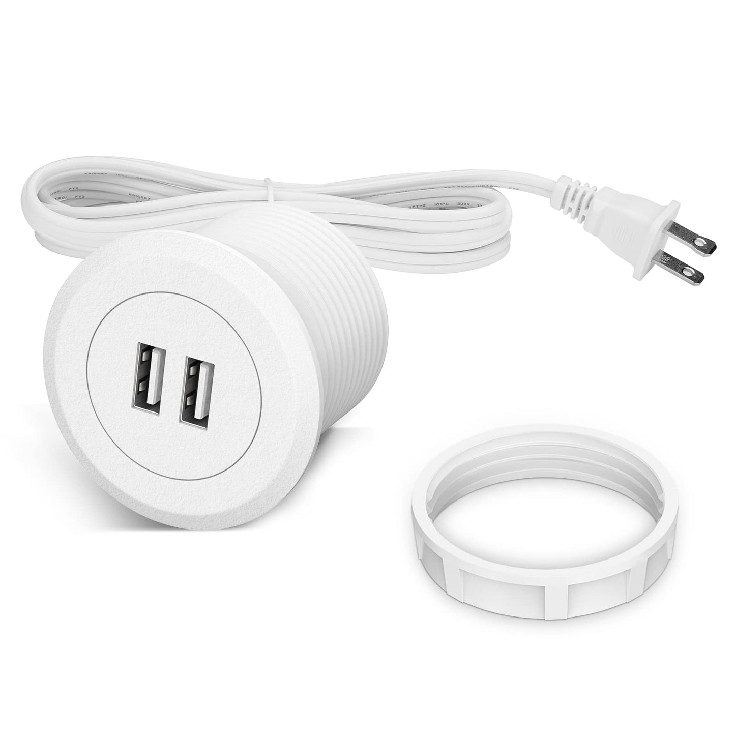 Mini Power Hub Grommet Desktop Build-In USB Charger