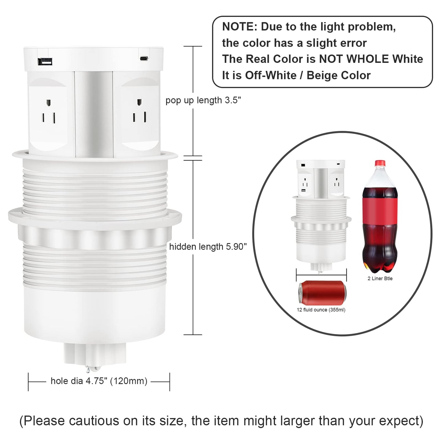 Automatic Pop Up Outlet Wireless Charger Power Strip with Type-C