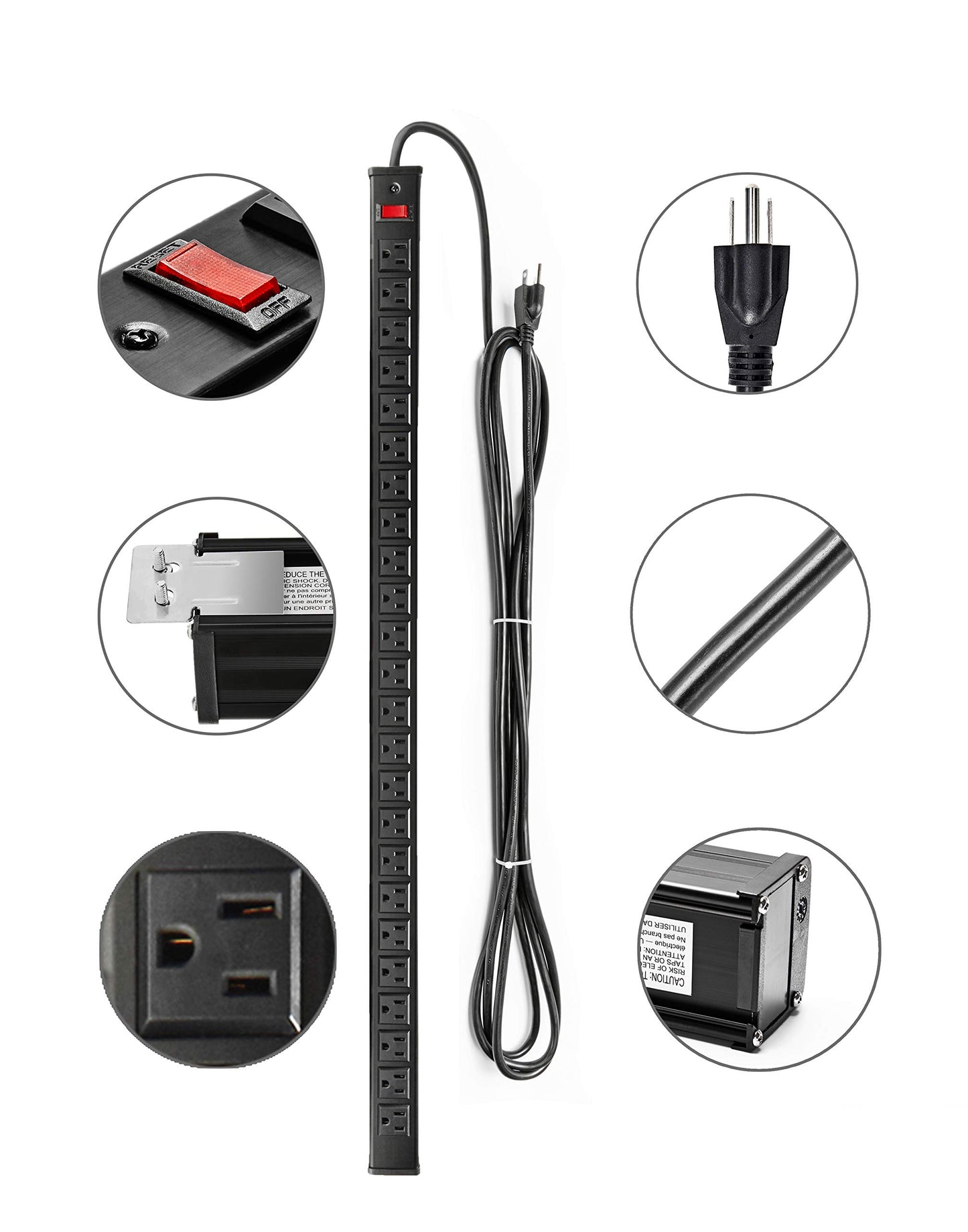 24 Outlet Heavy Duty Multi Plug Outlet Power Strip