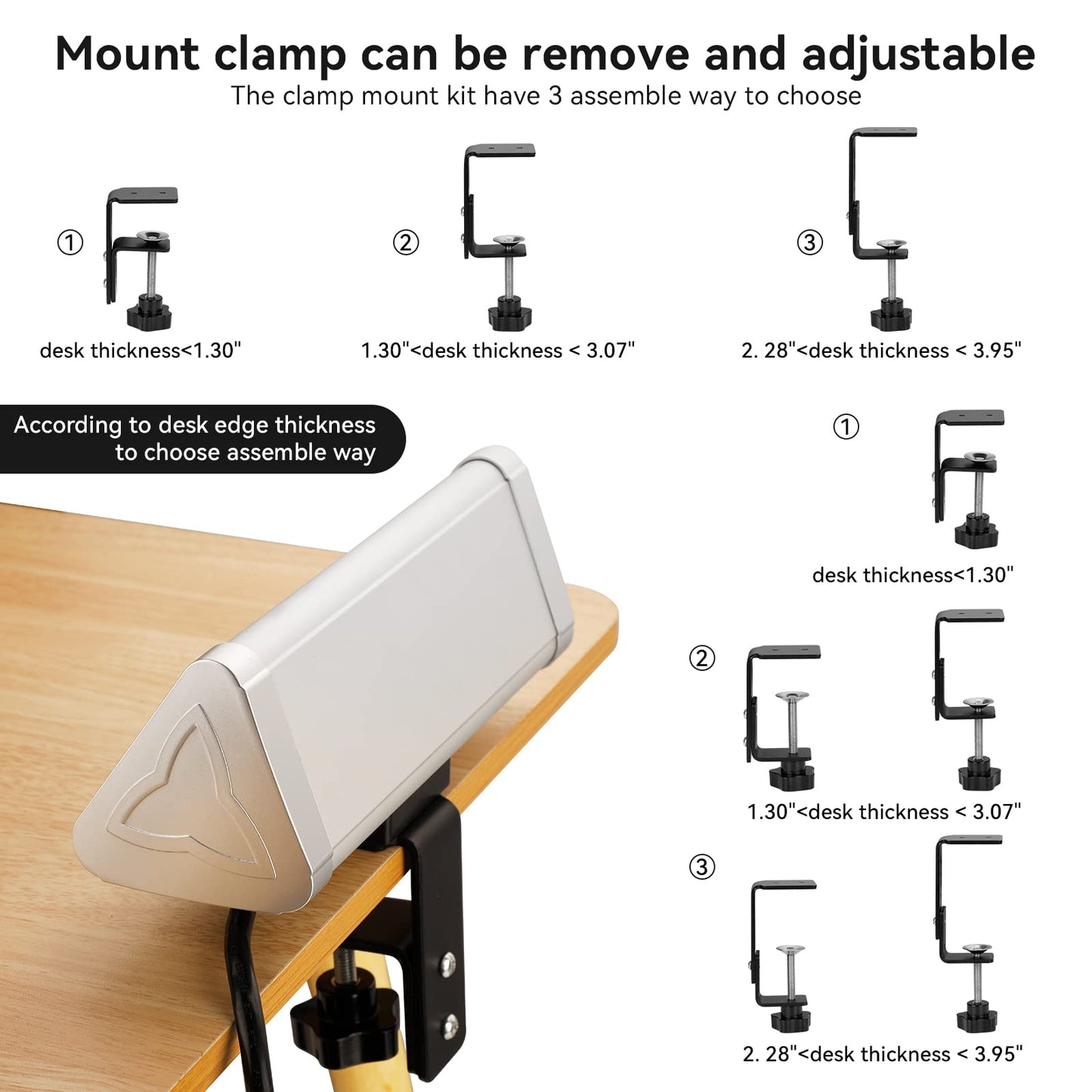 Desk Clamp Power Strip with USB C