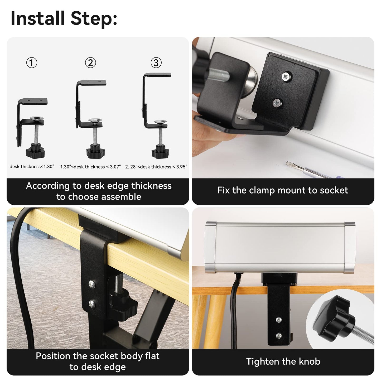 Desk Clamp Power Strip with USB C