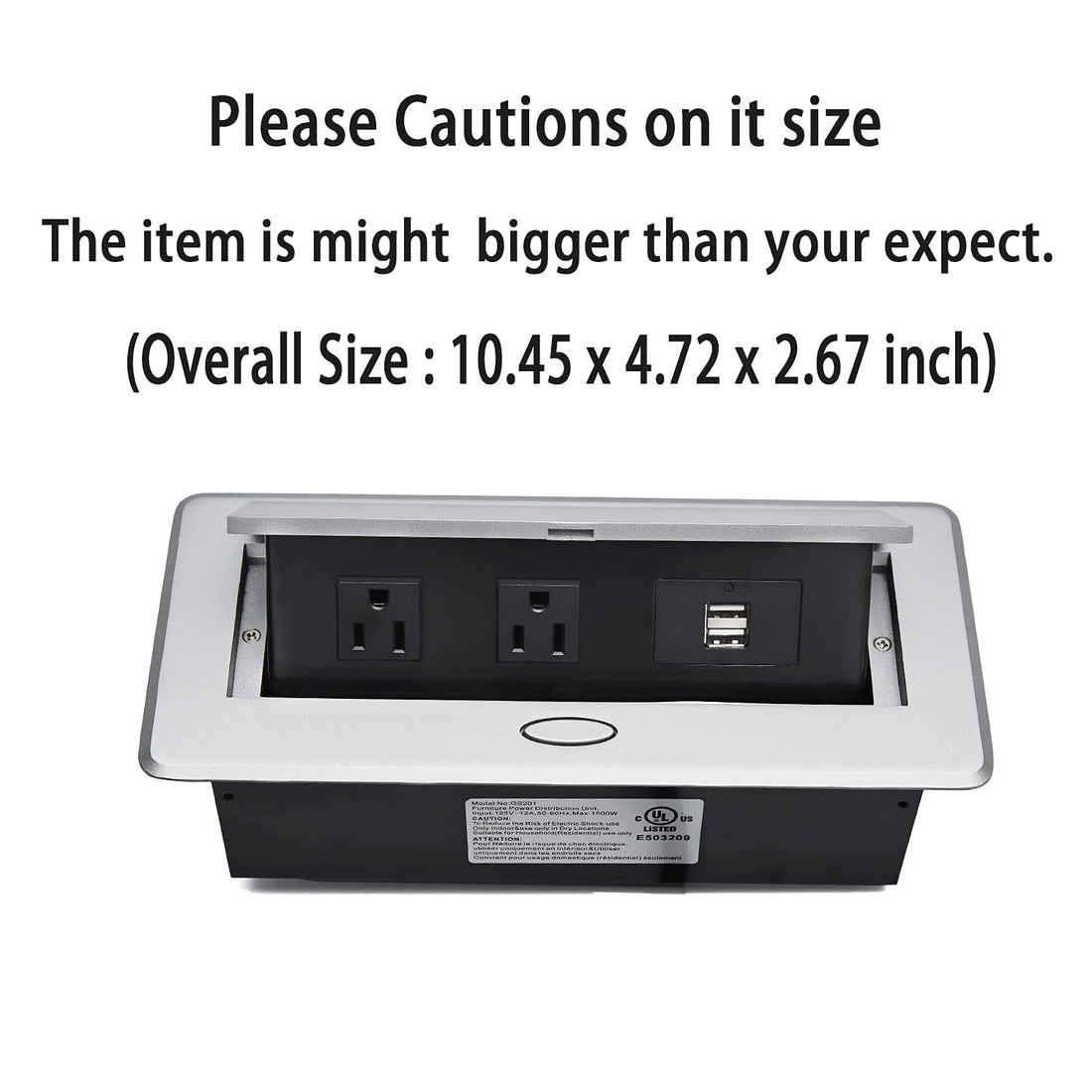 Pop Up Power Cover Box Desktop Socket with Dual USB