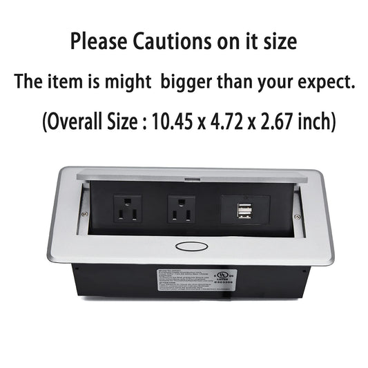 Pop Up Power Cover Box Desktop Socket with Dual USB