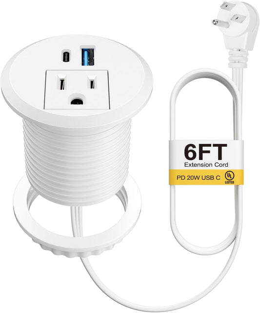 USB-C desk outlet and power grommet comparison