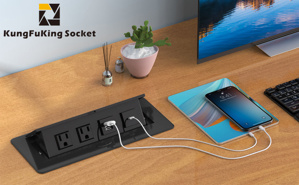 Elevate Your Workspace with the Pop Up Power Strip with PD 30W USB Ports