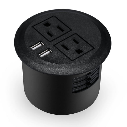 Desktop Power Grommet with 2 Outlets and USB product photo