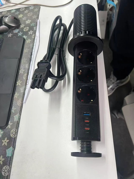 Pull up Power Strip 3 Way with USB C sample fee sliver