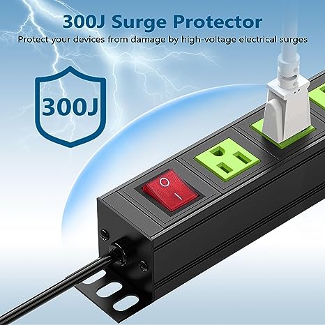 8 Outlets U Rack Mount PDU Power Strip Surge Protector