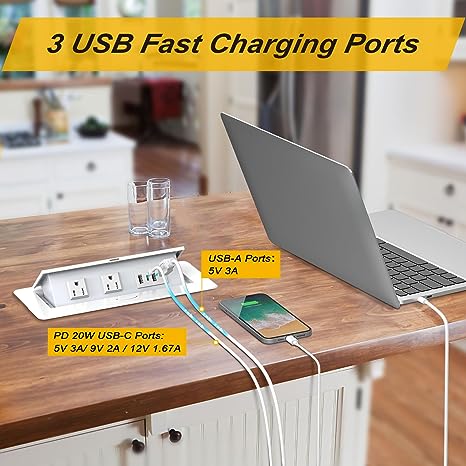 Recessed Pop Up Power Strip