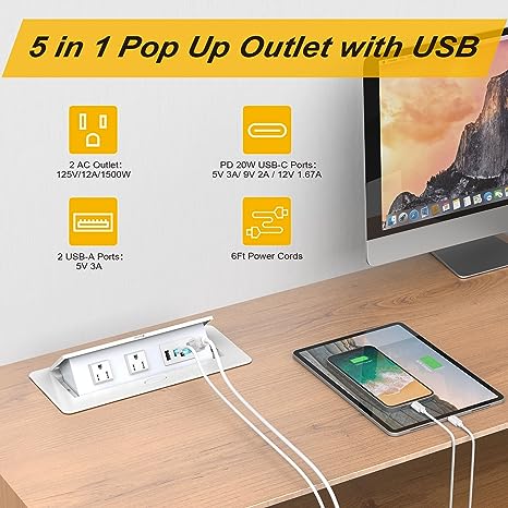 Recessed Pop Up Power Strip