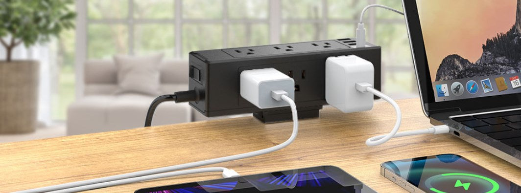 Desk power outlet solutions