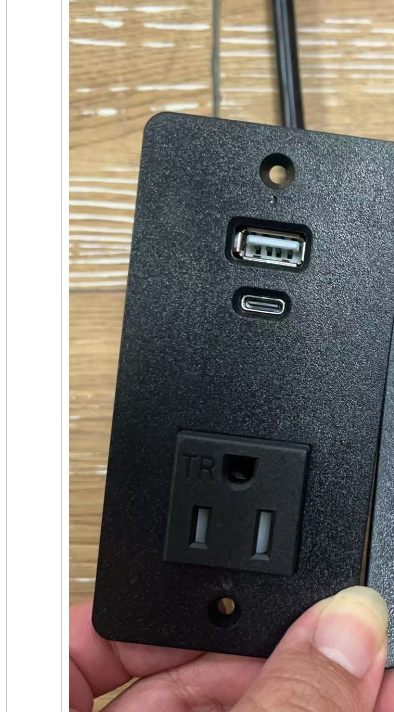 Desk Power Grommet Outlet with USB, 2 AC Outlets & 1 USB-A 1 USB -C