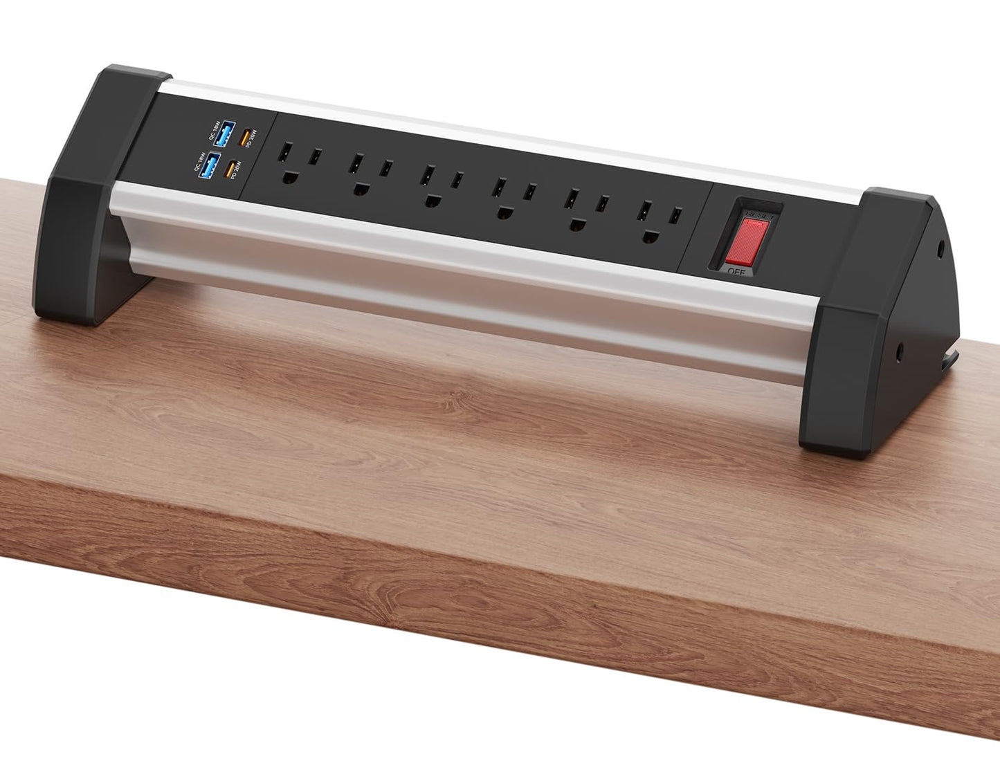 Desk Clamp Power Strip with PD 20W USB C, 10 in 1 Desk Power Strip