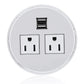 Power Grommet Desktop Power Outlet 2 US Plugs  2 USB Ports