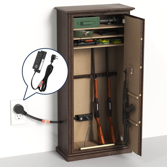 Hidden Outlet Gun Cabinet Accessories with USB