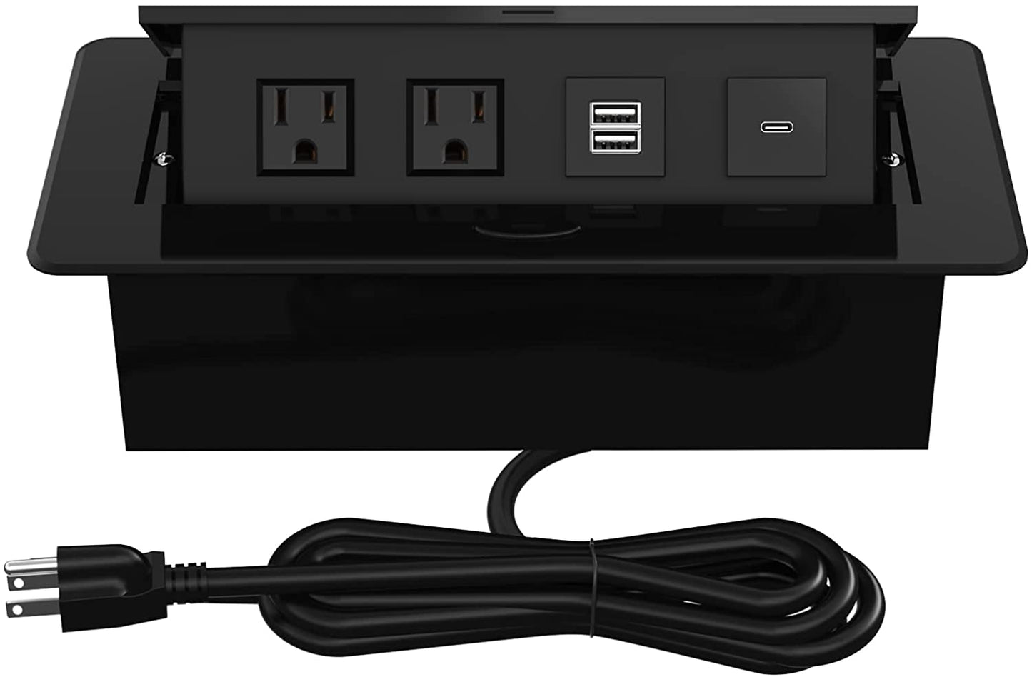 Pop Up Power Strip with 2 AC Outlets USB A and USB C
