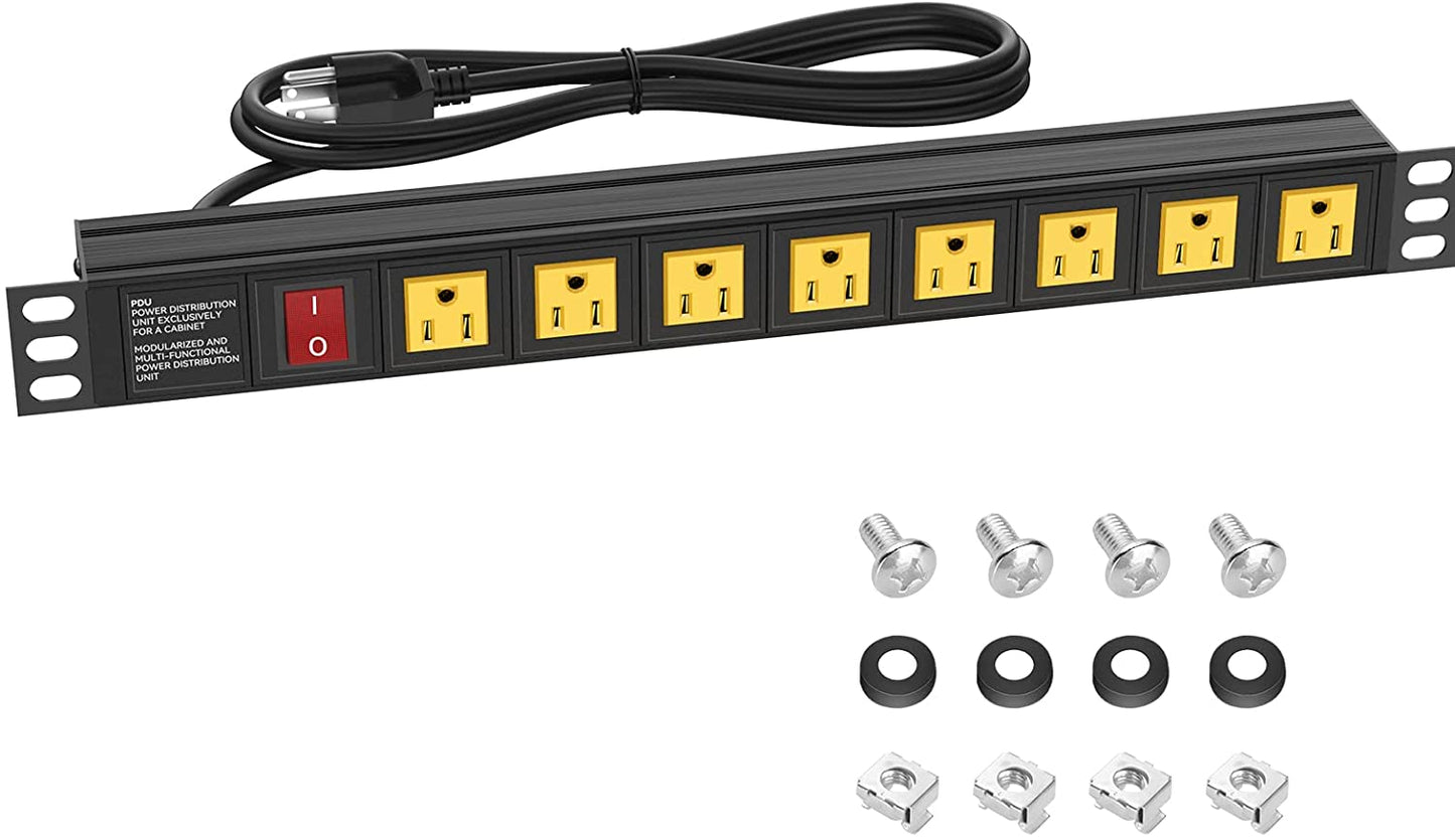 8 Outlets U Rack Mount PDU Power Strip Surge Protector