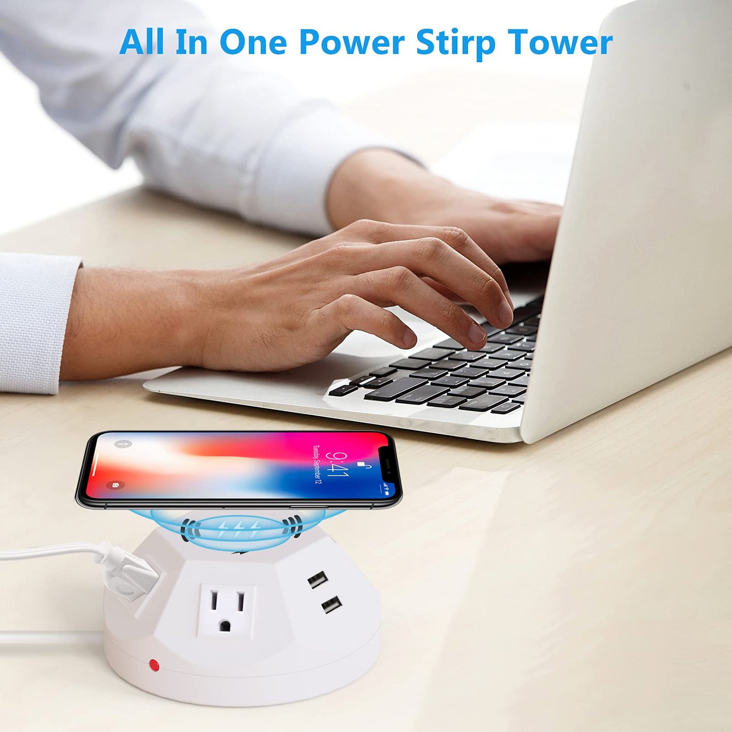 Surge Protector Power Strip Tower with USB Ports