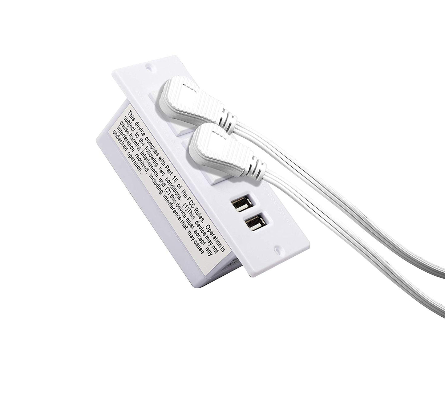 Surge Protector Power Strip with 2-Socket 2-USB