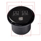 Aluminium Power Data Tap grommet With 2 X AC Outlet And USB Port