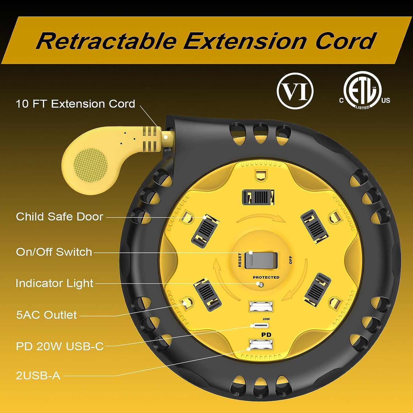 Extension Cord Reel Retractable