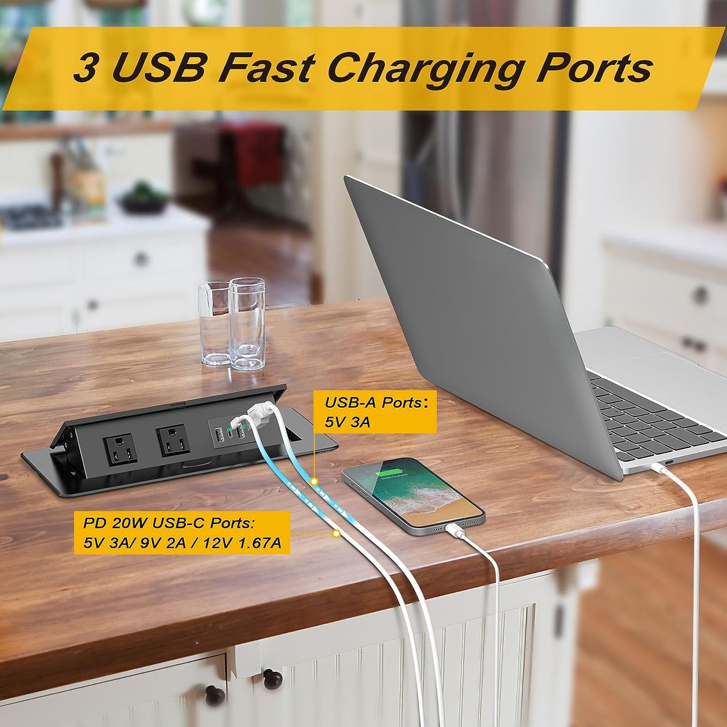 Recessed Pop Up Power Strip