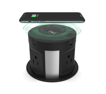 Automatic Pop Up Outlet Wireless Charger Power Strip with Type-C