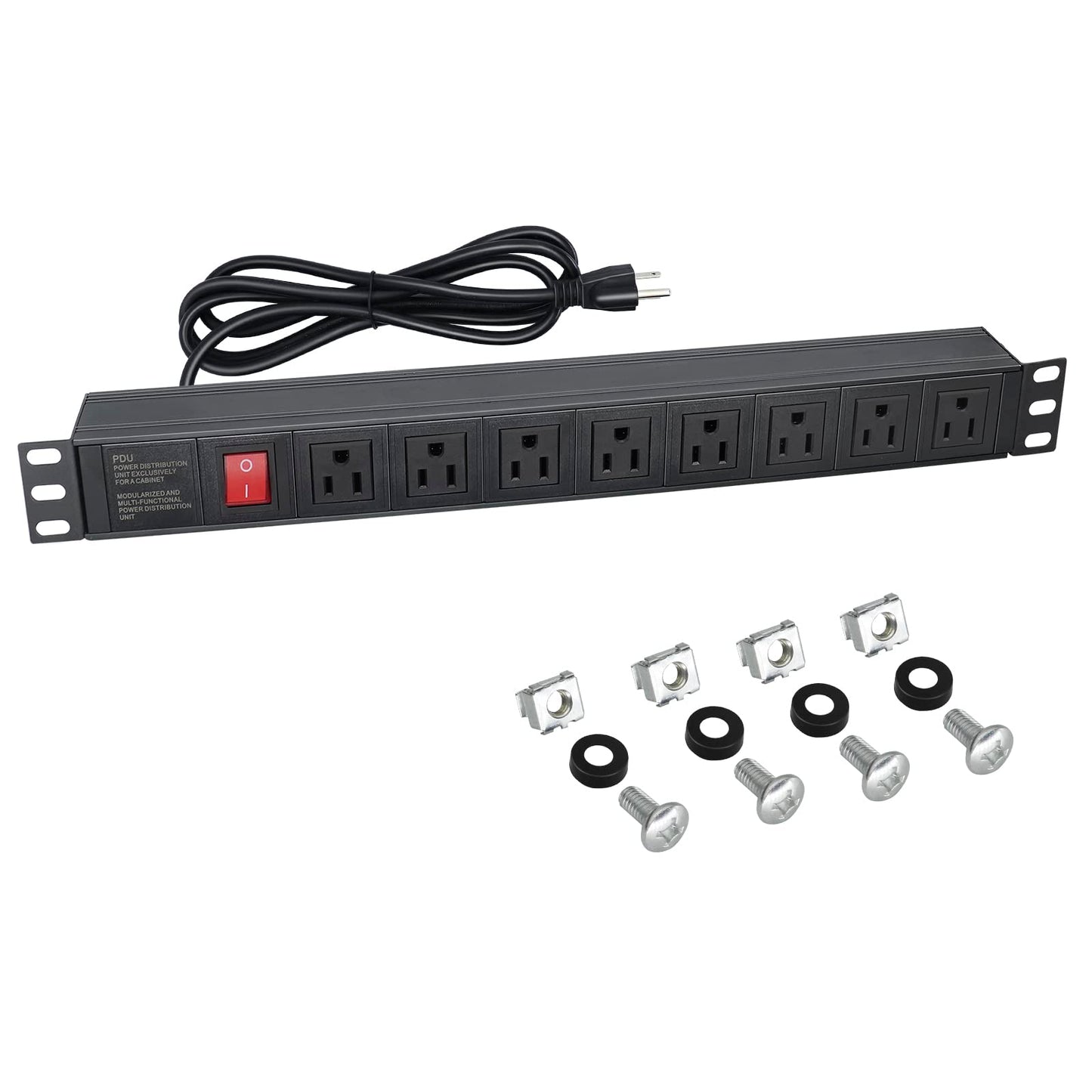 8 Outlets U Rack Mount PDU Power Strip Surge Protector