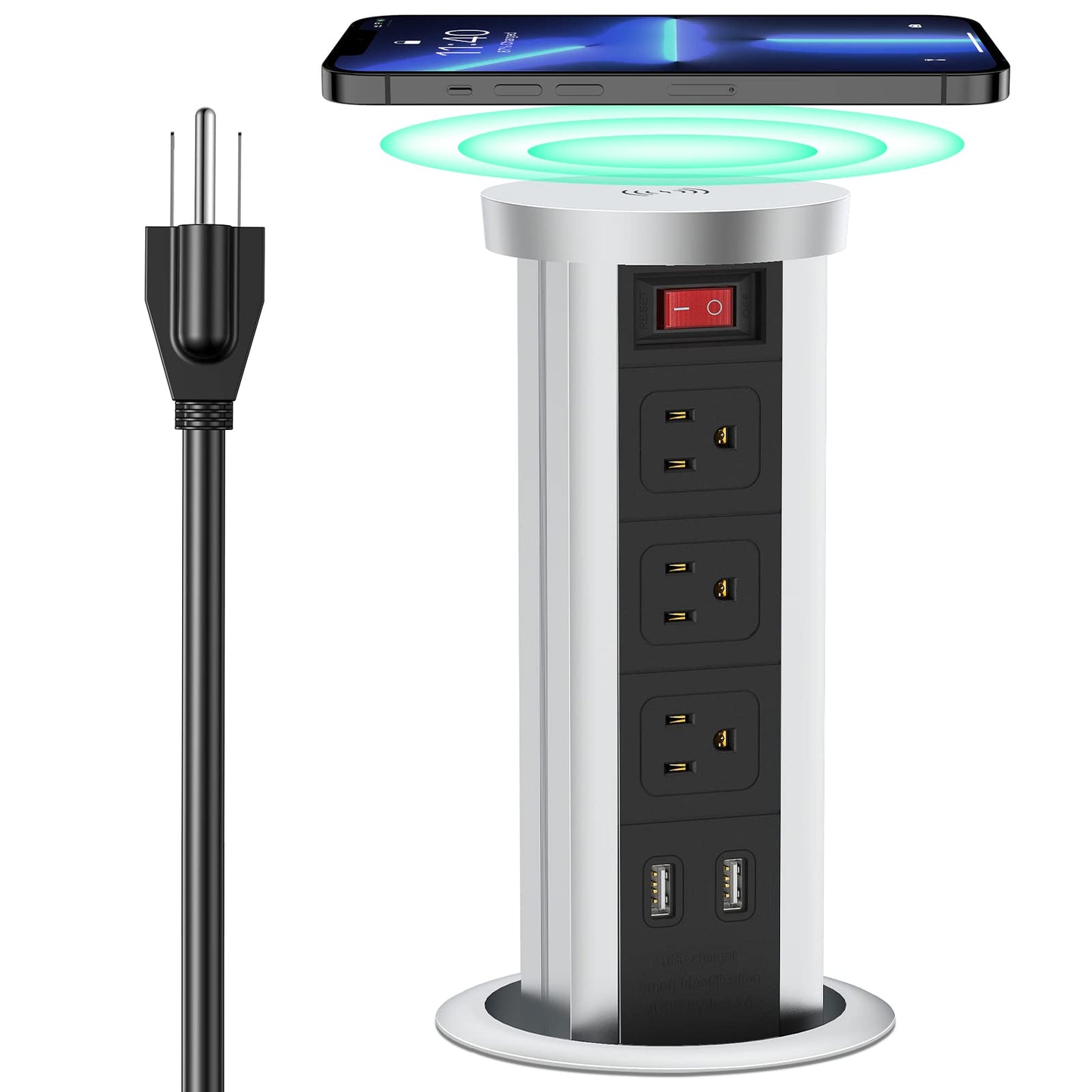 Automatic Raising Power Strip Wireless Charging Stations