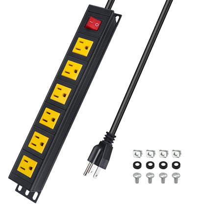 6 Outlets Wall Mount Power Strip with 6 FT