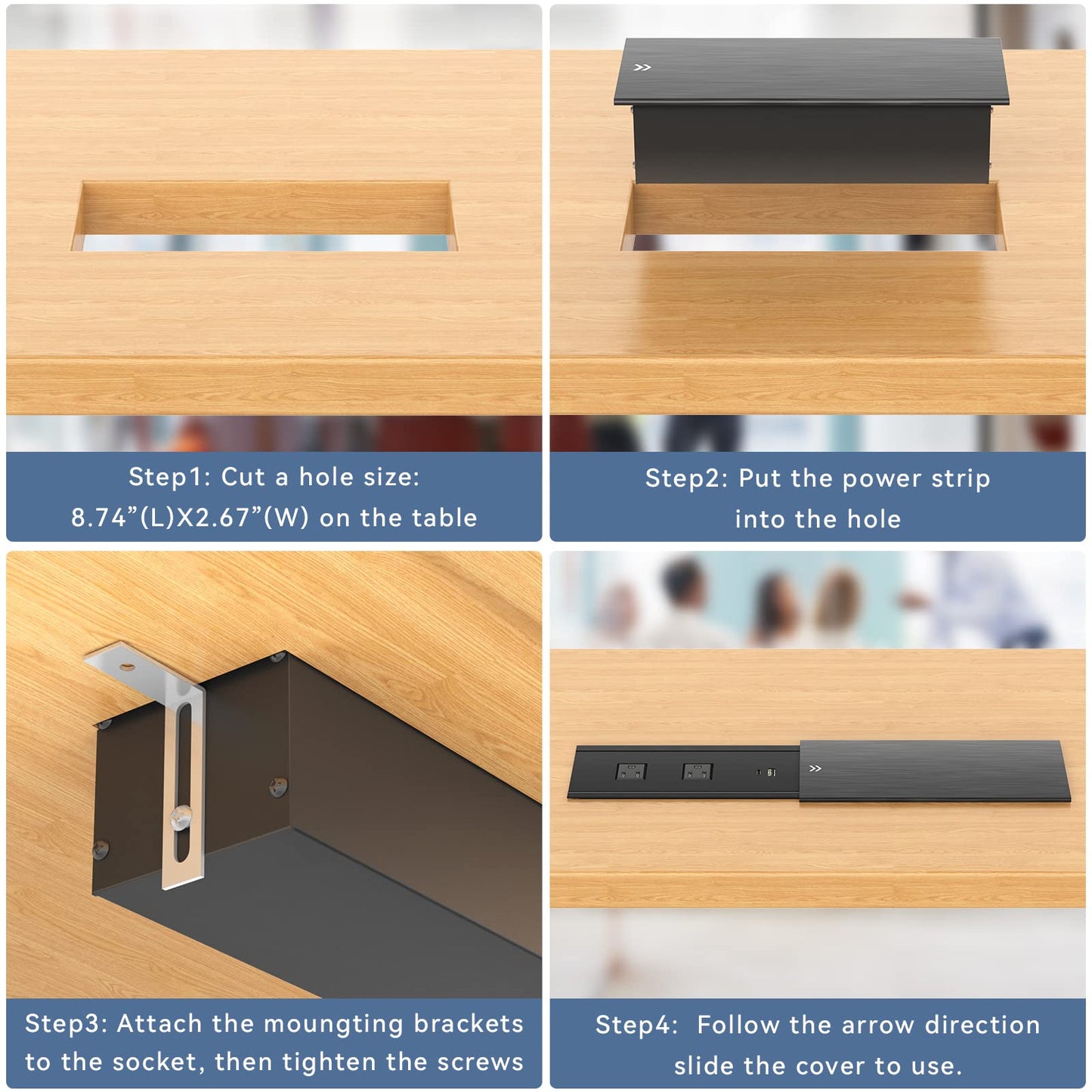 Desktop Power Grommet with USB Ports