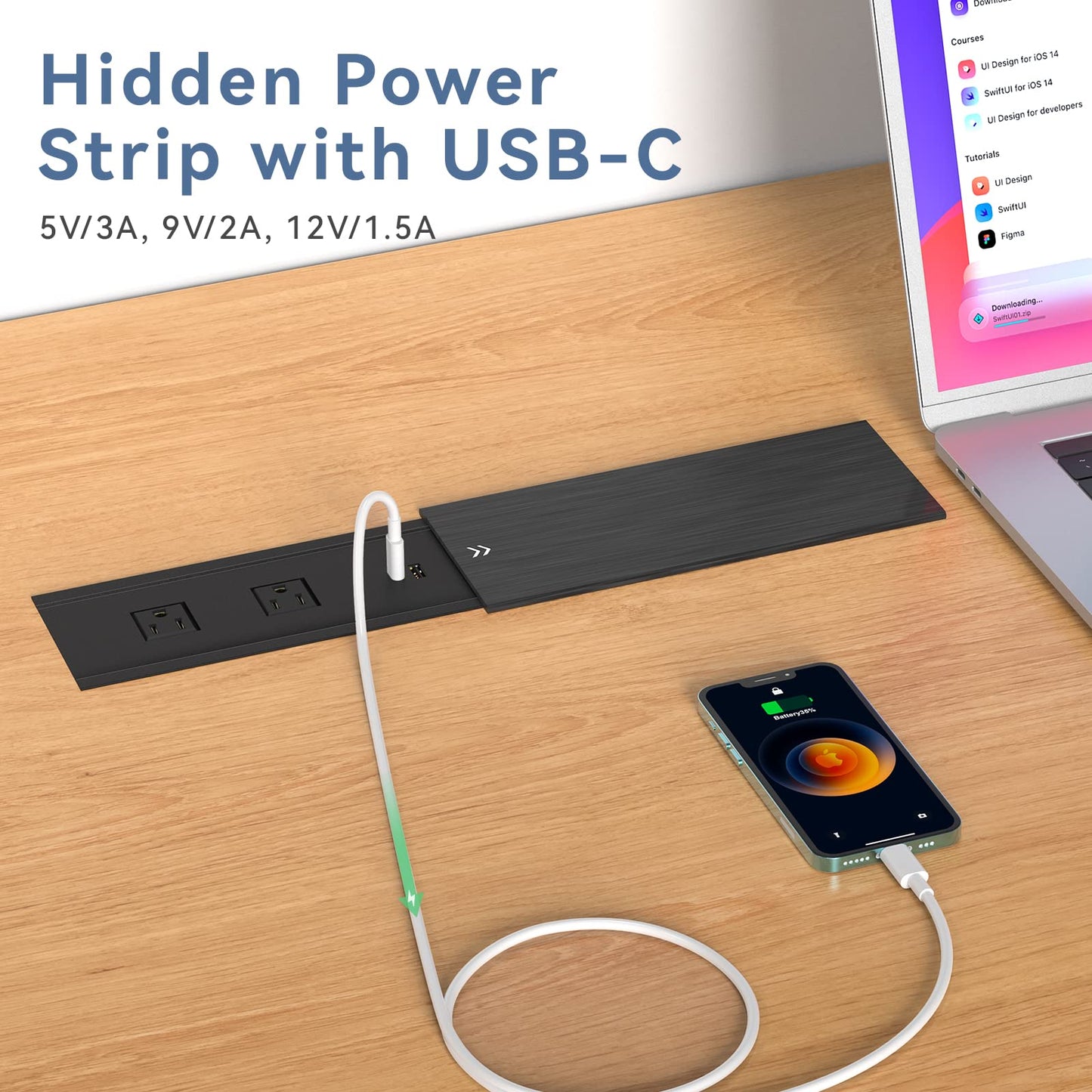 Desktop Power Grommet with USB Ports